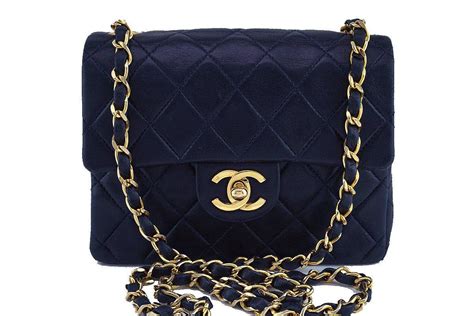 chanel navy blue classic bag|Chanel lambskin shoulder bag.